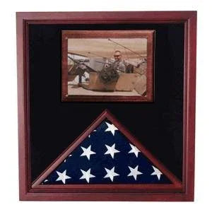 Army Air Corps Flag shadow case, Flag Frame with photo display and 3x5 flag