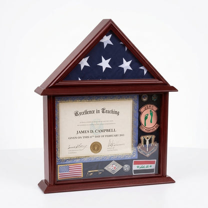 Flag Connection 3'x5' Flag Display Case with Certificate and Document Holder Mango Finish