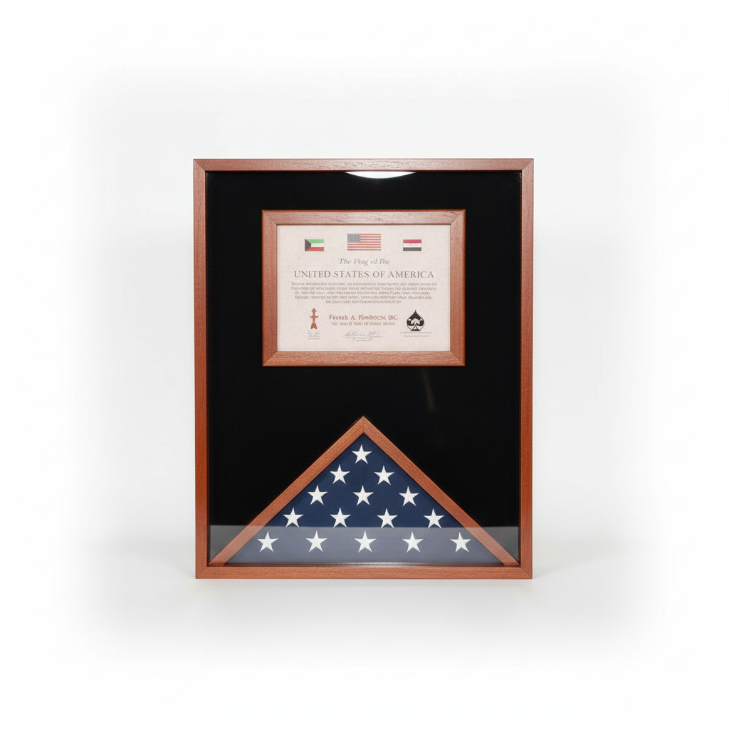 Flag and Document Case for 3ft x 5ft US Made - Cherry or Oak or Black Material.
