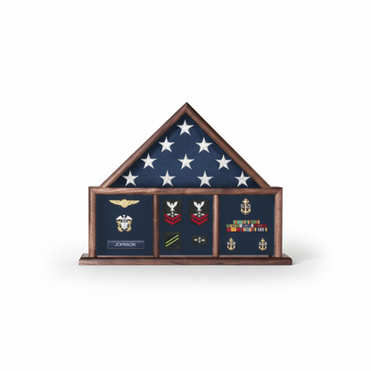 Flag and Memorabilia, Flag Shadow Box, Combination Flag Medal - 3'x5' flag