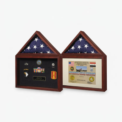 Flag plus certificate display case,Cherry case with 3'X5' flag