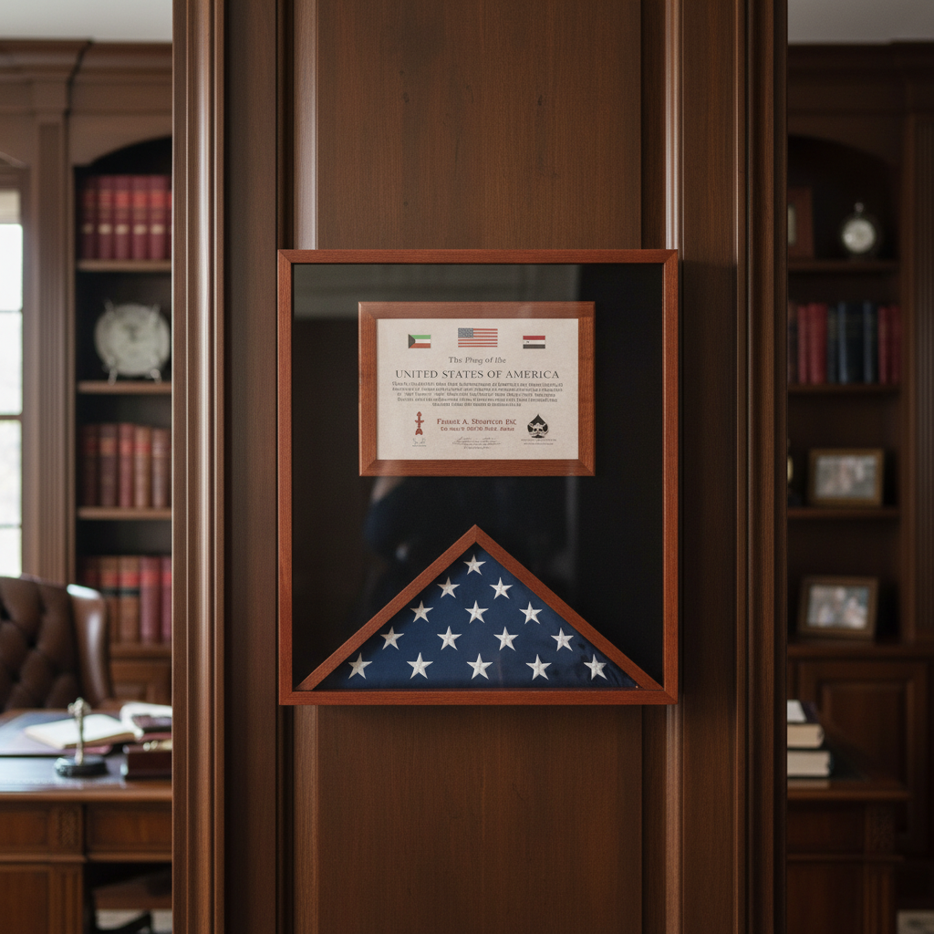 Flag and Document Case for 3ft x 5ft US Made - Oak.