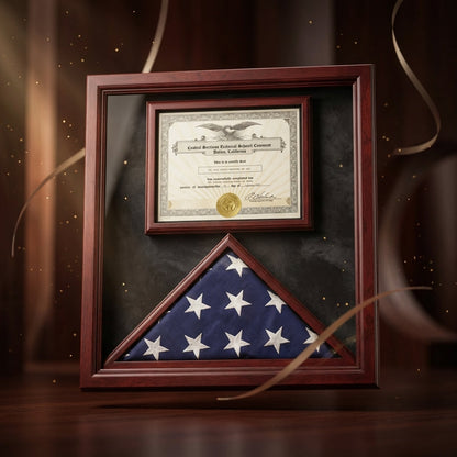 Flag and Document Case - Vertical 8 1/2 x 11 Document - Fit 3" x 5" flag.