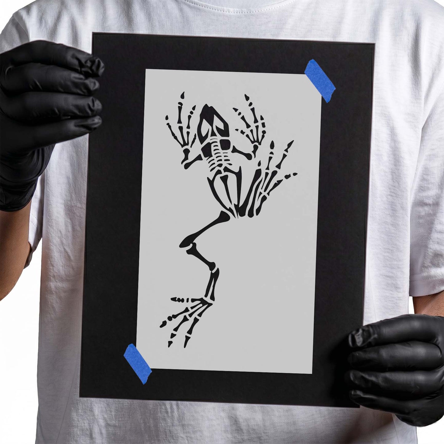 Frog Skeleton Stencil