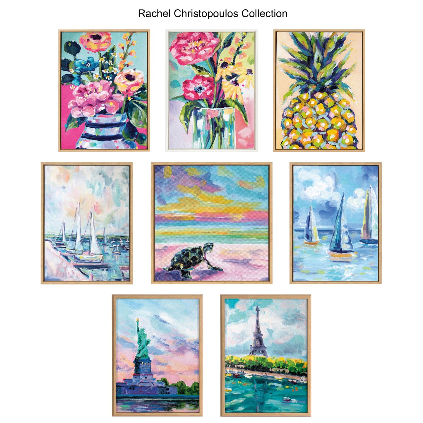 Sylvie Miss Mabel's Summer Bouquet Framed Canvas by Rachel Christopoulos
