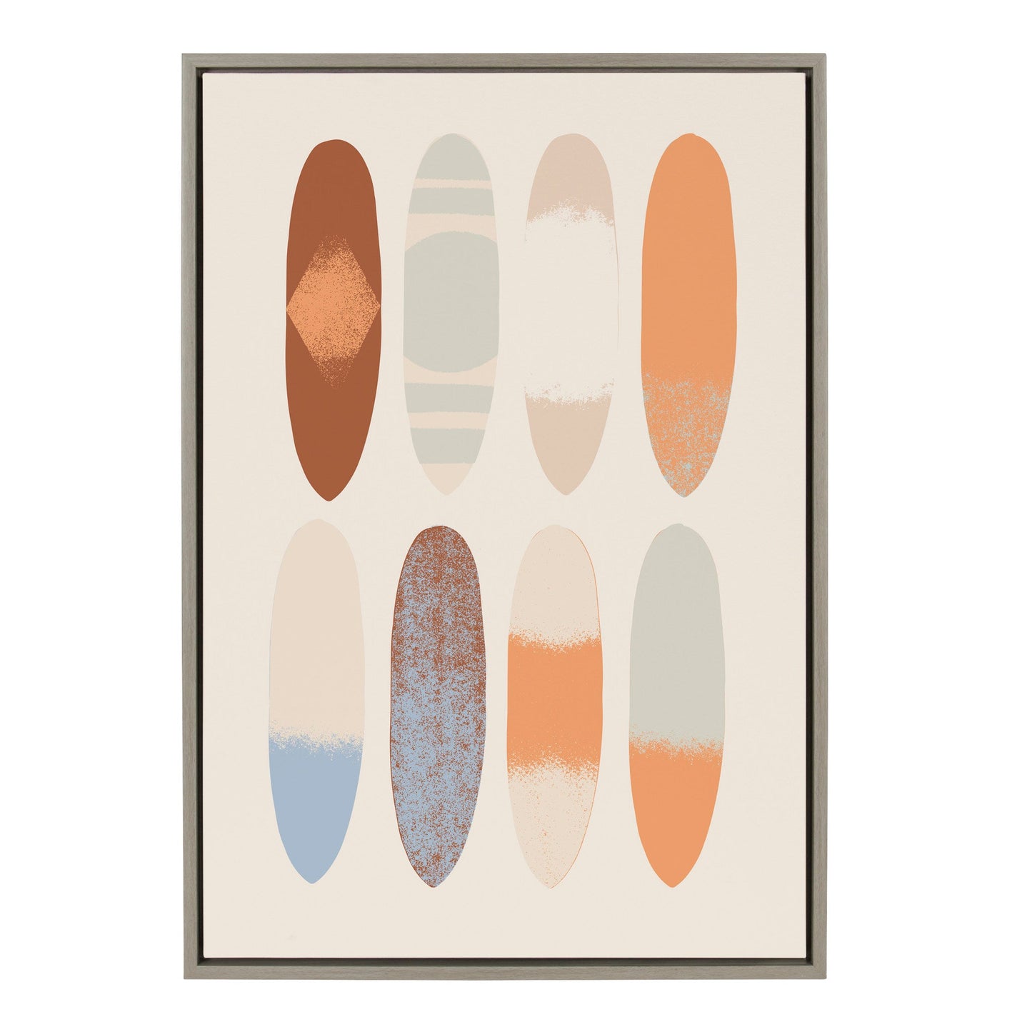 Sylvie Sea Breeze Board Pattern Framed Canvas by Hannah Beisang