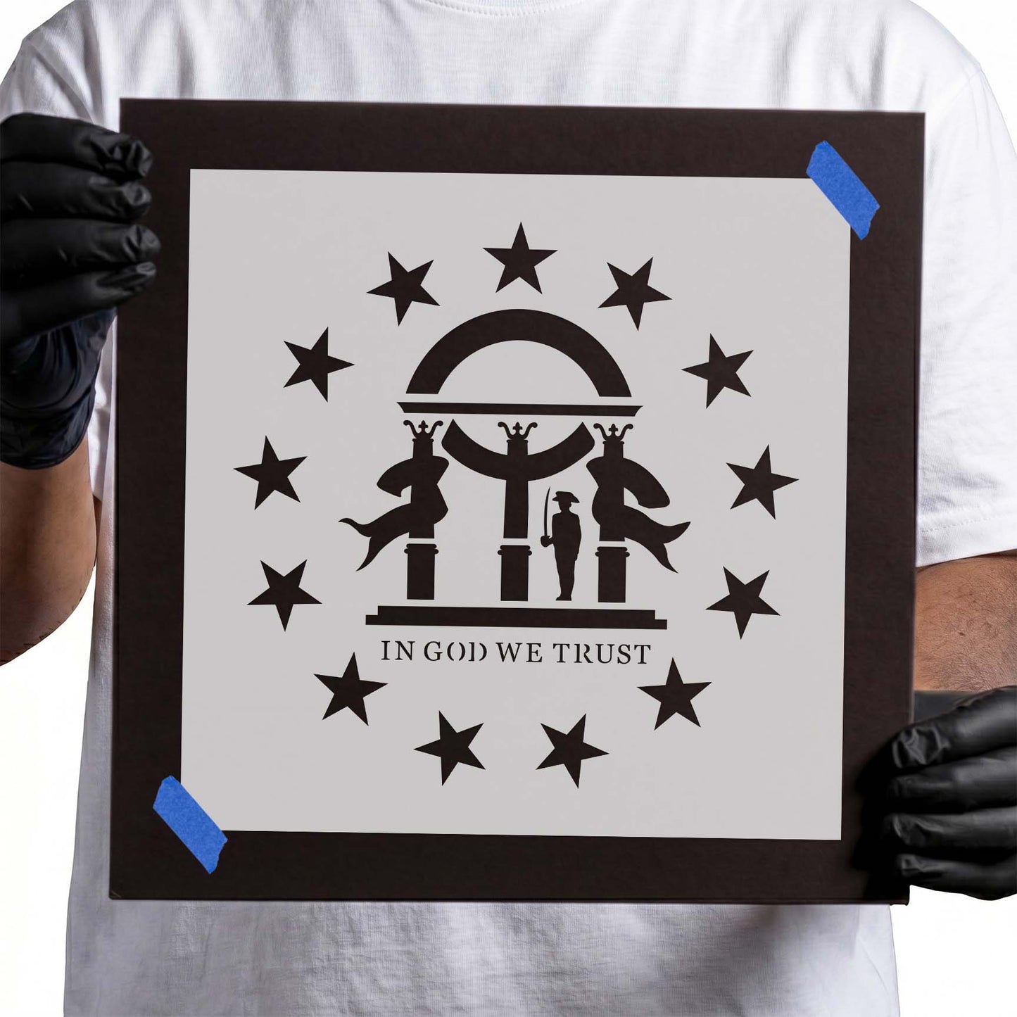 Georgia State Flag Stencil