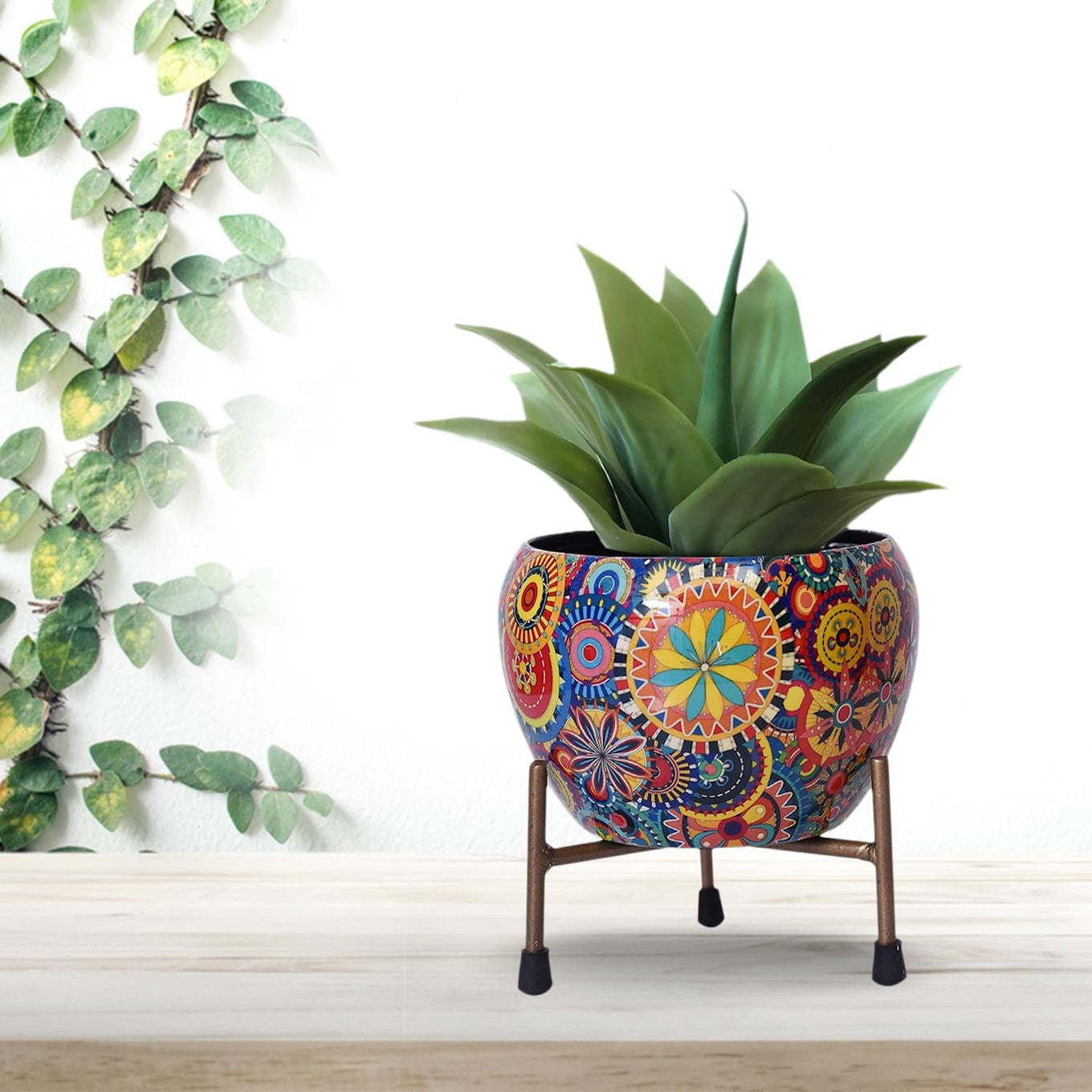 Beautiful and Colorful Planter on Stand for Living Room & Office
