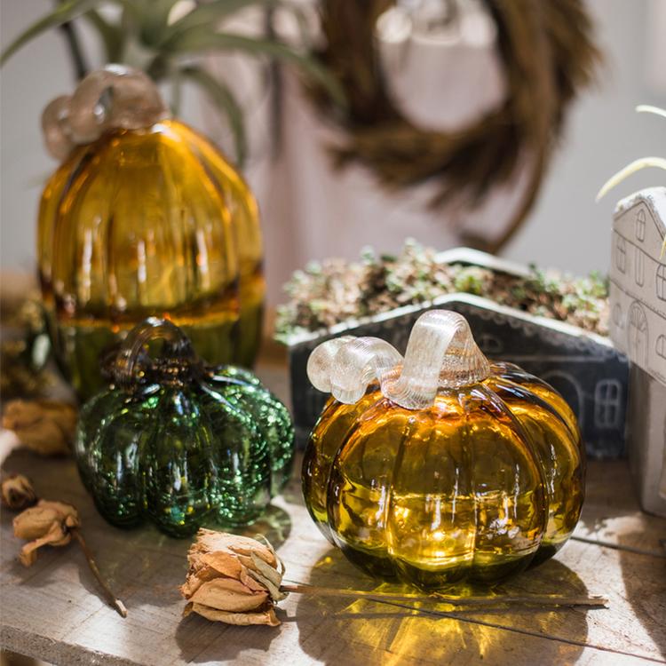 Glass Pumpkin Accents