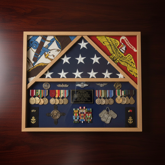 Flag Connections 3 Flags Military Shadow Box, flag case for 3 flags