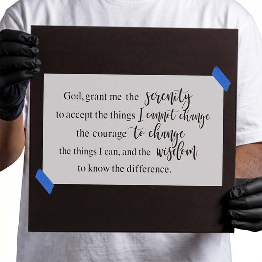 God Grant Me The Serenity Prayer Stencil