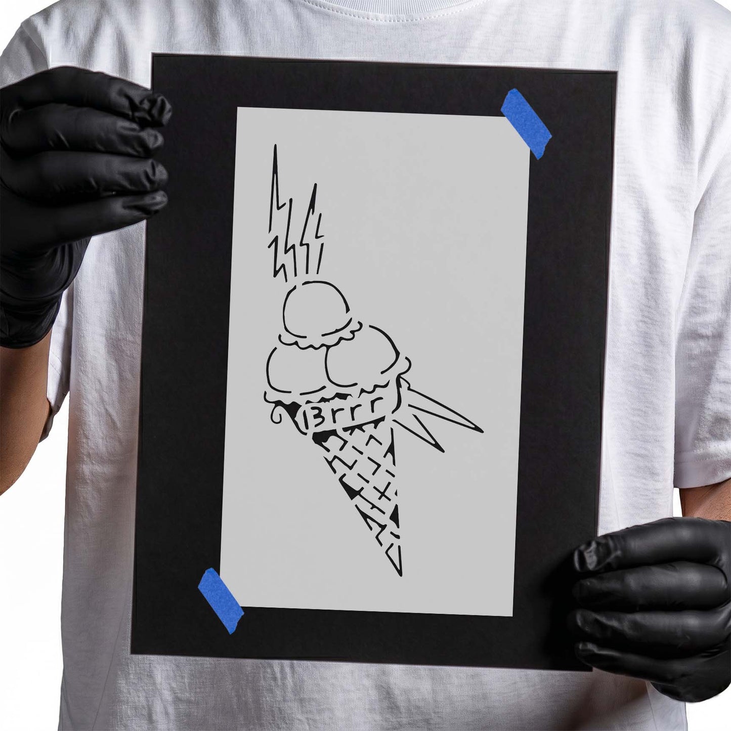 Gucci Mane Brrr Ice Cream Cone Tattoo Stencil