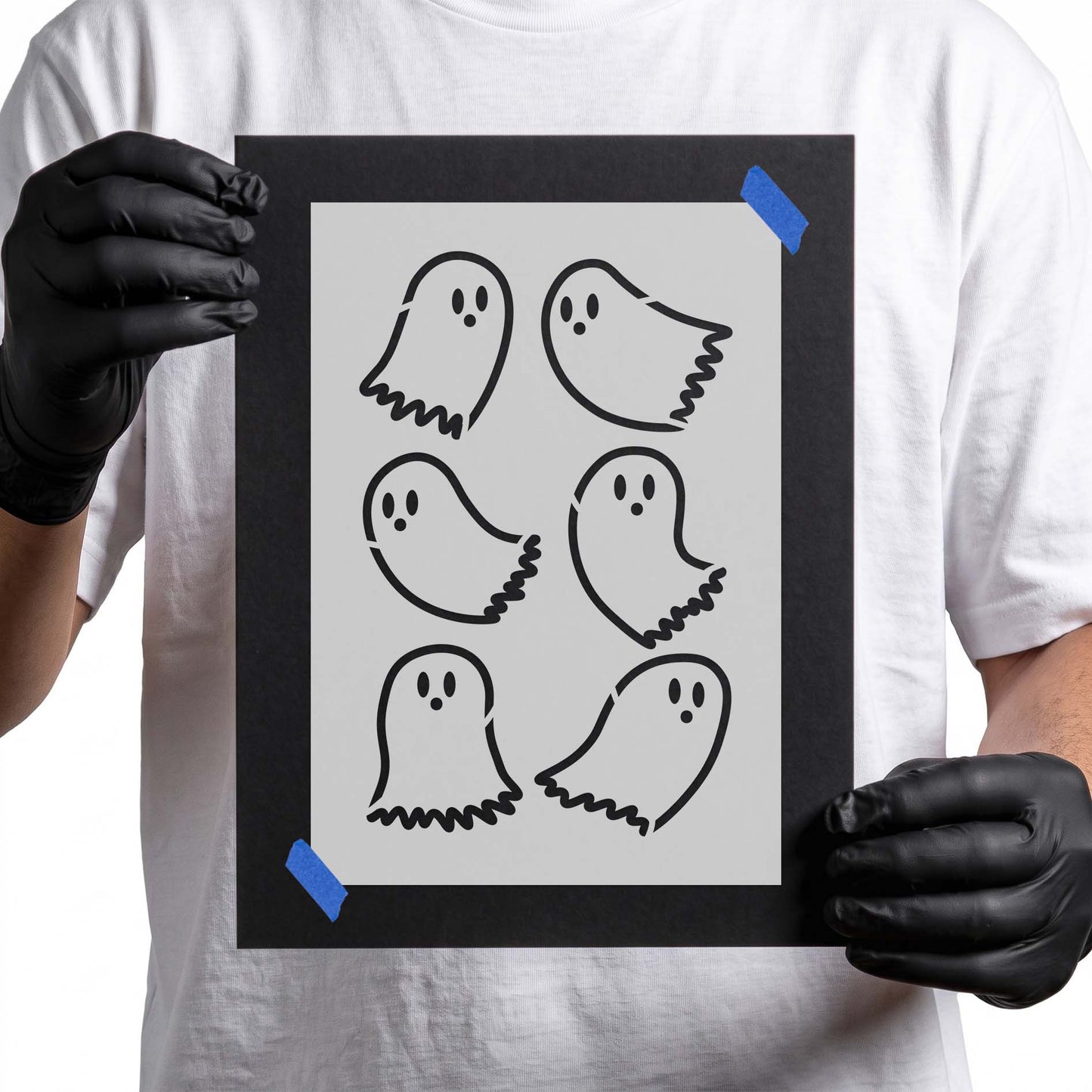Halloween Ghosts Stencil