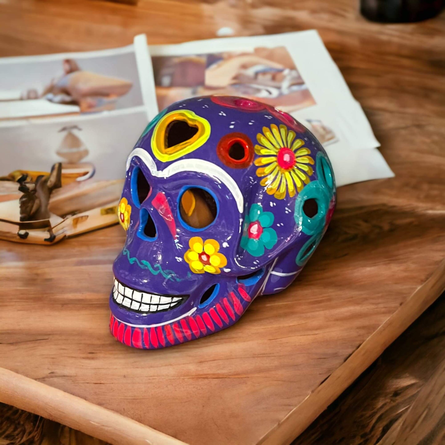 Large Guerrero Calavera Skull | Hand-Painted Day of the Dead Art