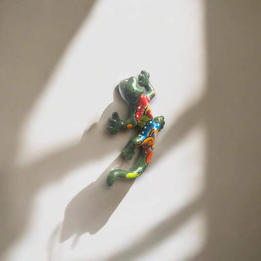 Talavera Lizard Figurine | Hand-Painted Mexican Ceramic Sculpture
