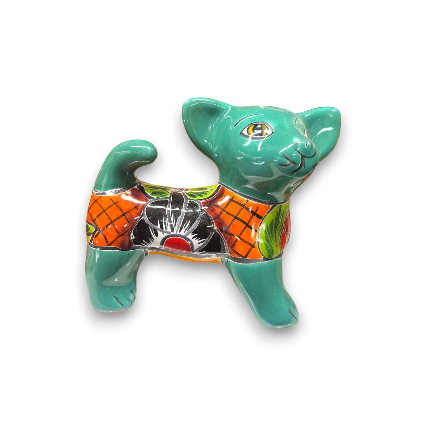 Hand-Painted Talavera Chihuahua Statue | Mexican Ceramic Animal Decor