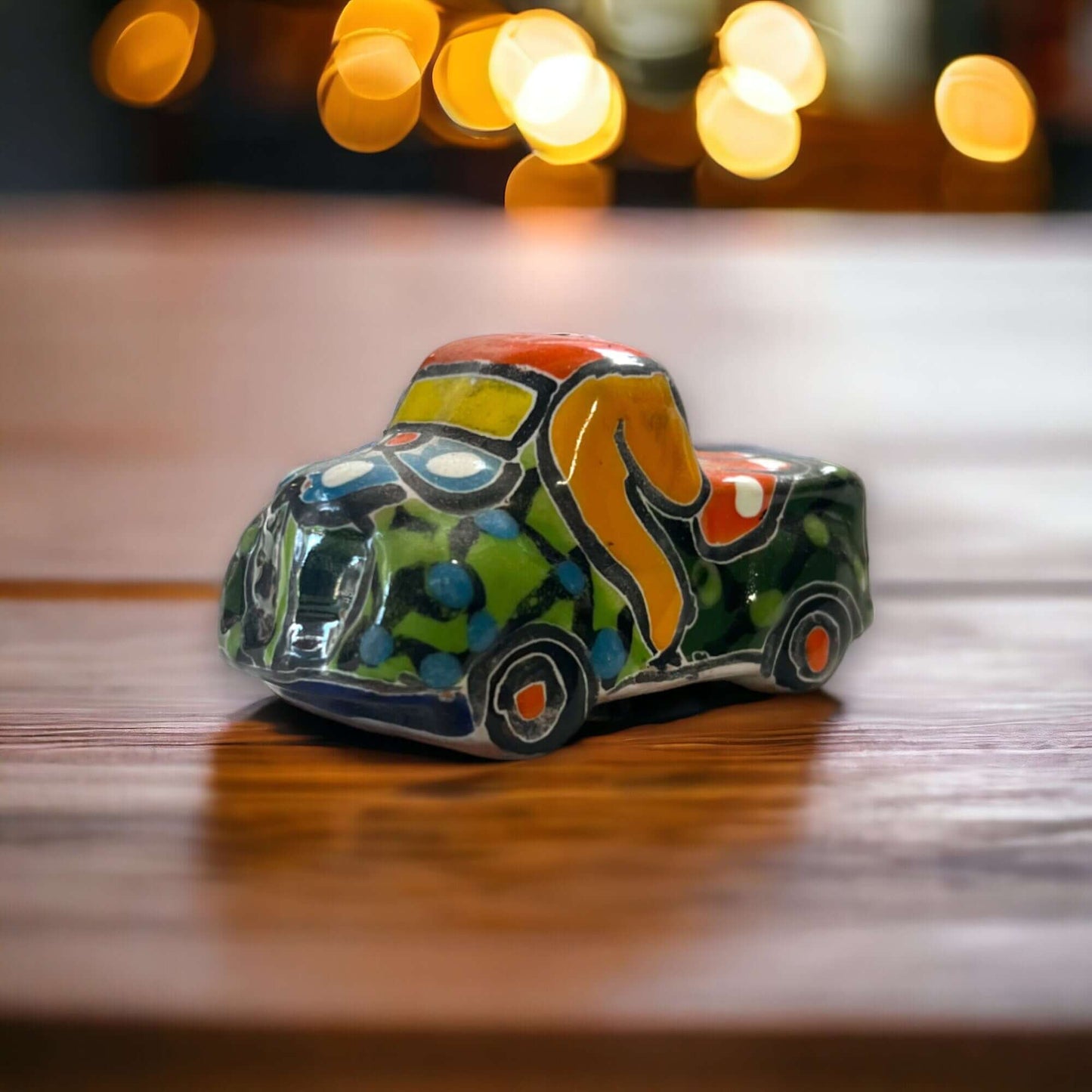 Hand-painted Talavera Truck Figurine | Mexican Artisanal Whimsy