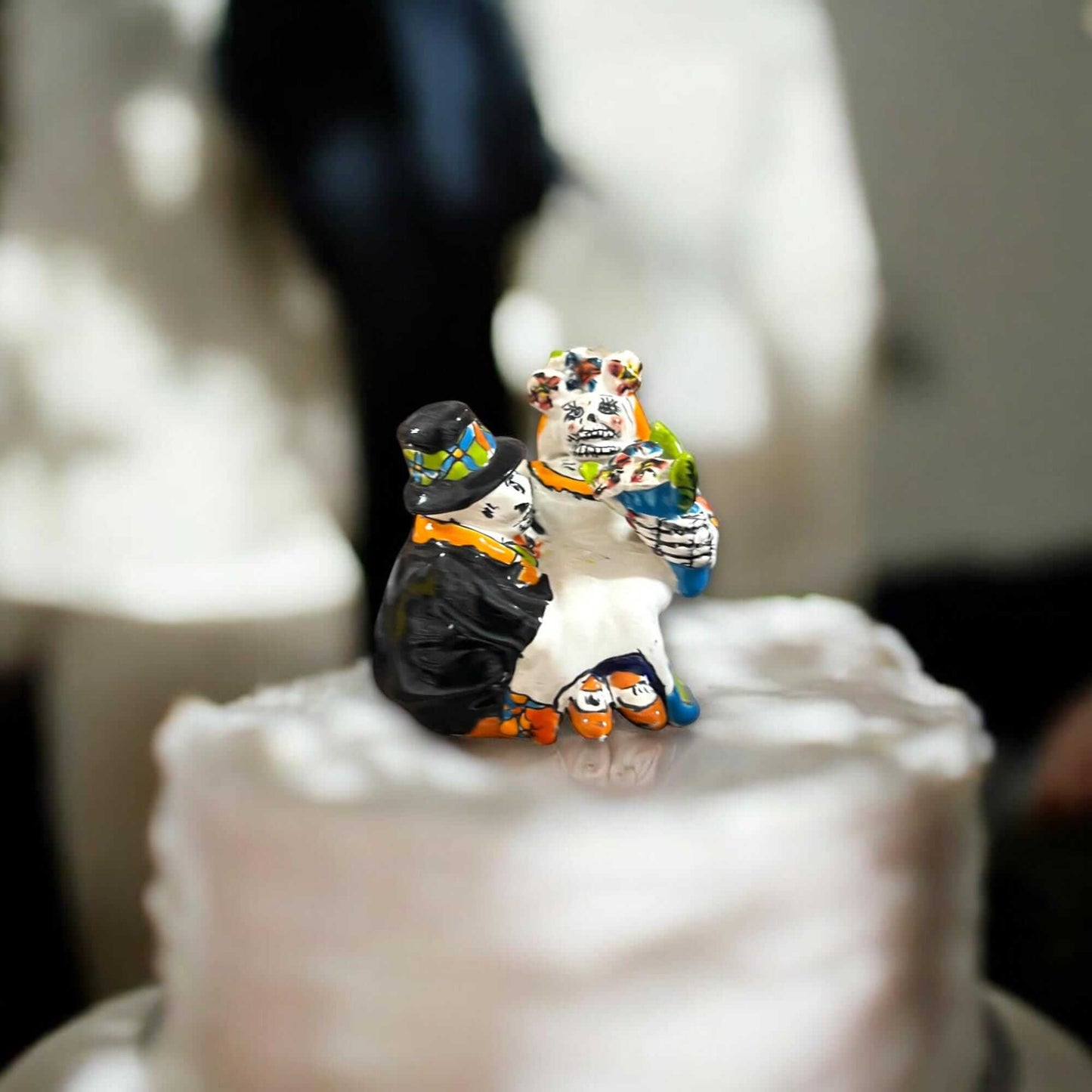 Hand-Painted Talavera Wedding Cake Topper | Mexican Bridal Decor