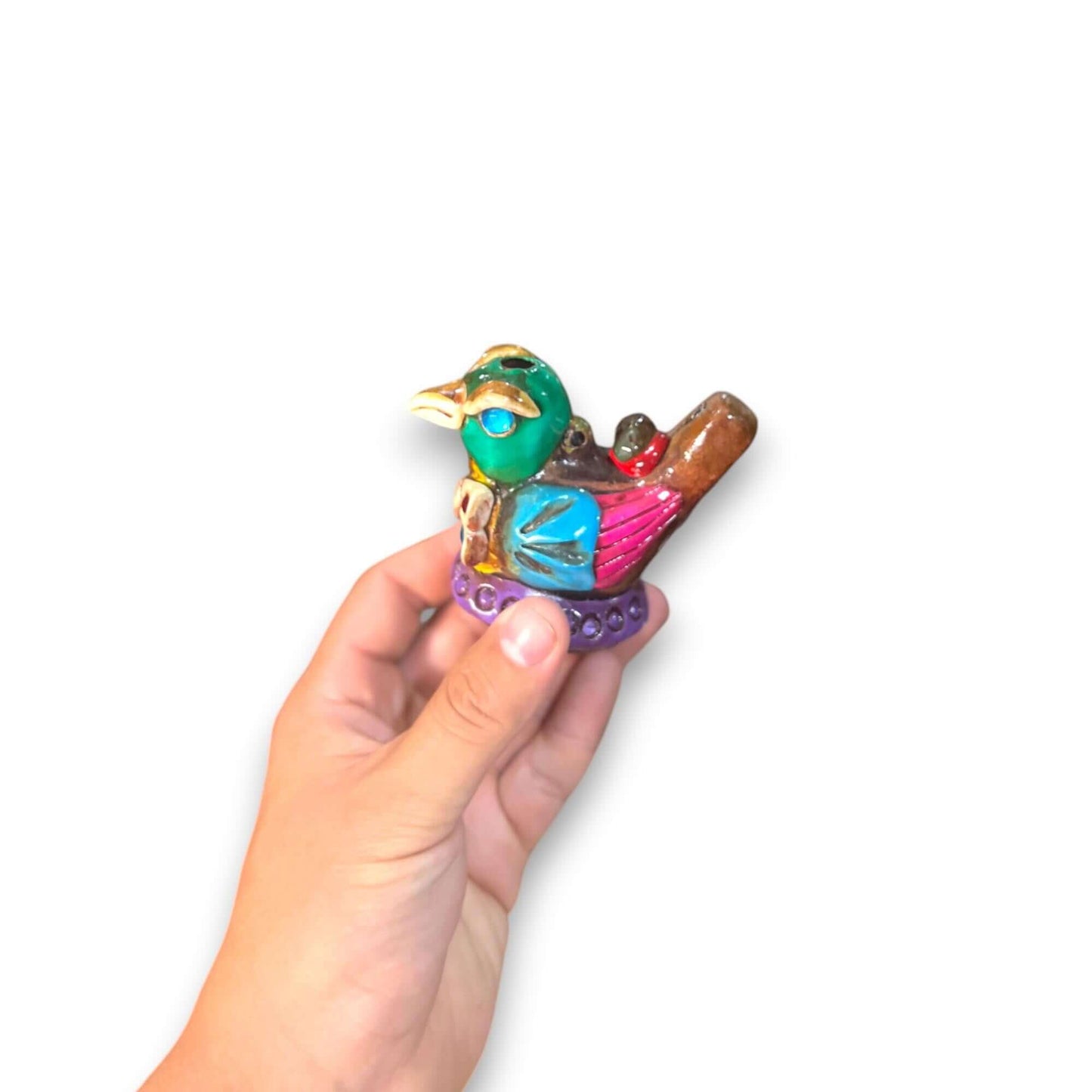 Small Aztec Bird Whistle | Handmade Cultural Ceramic Decor