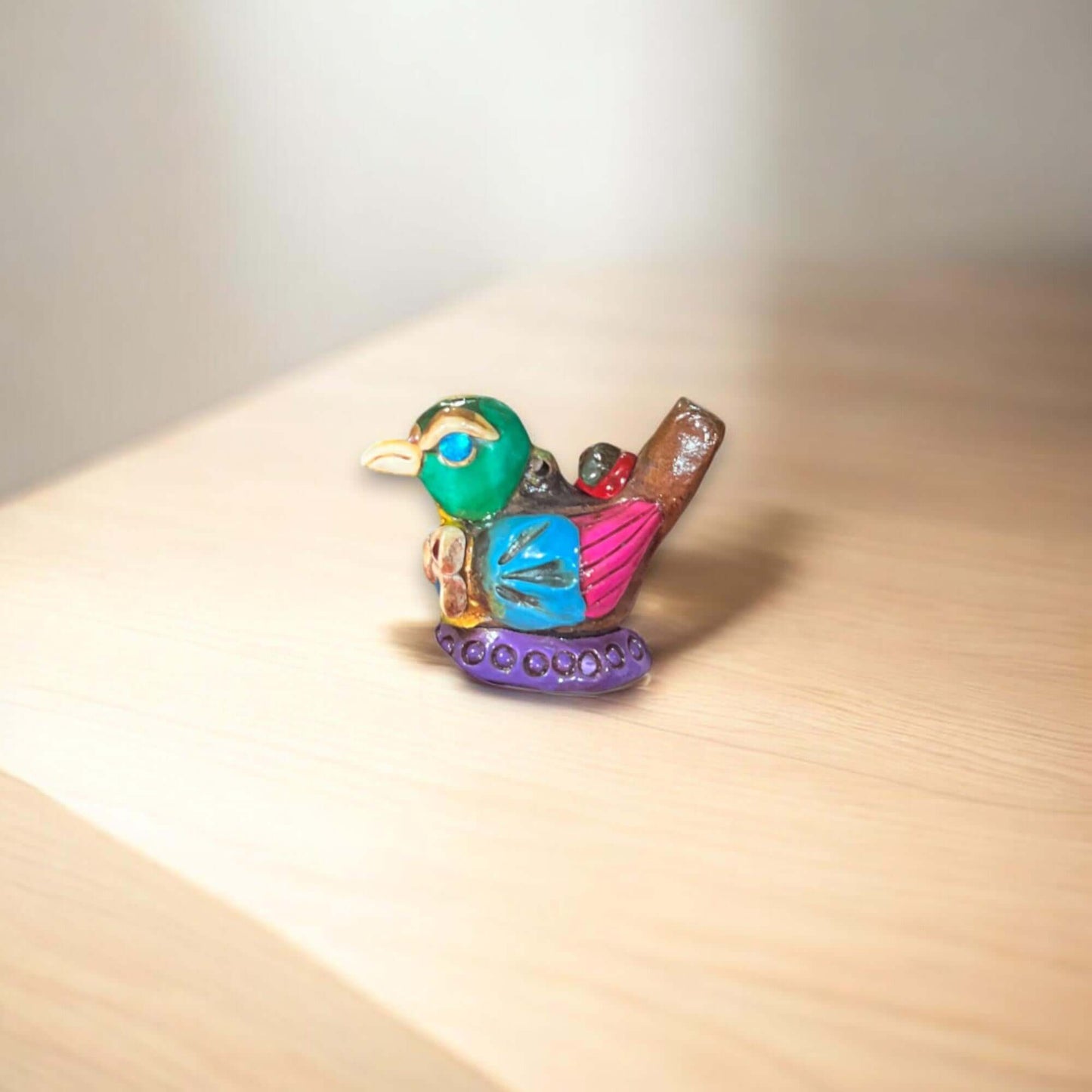Small Aztec Bird Whistle | Handmade Cultural Ceramic Decor