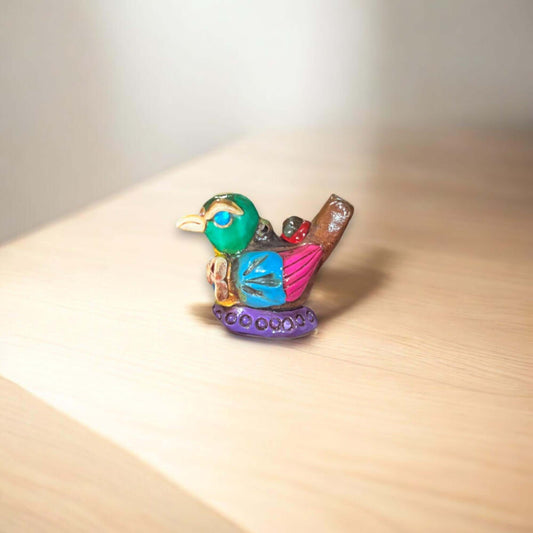Small Aztec Bird Whistle | Handmade Cultural Ceramic Decor