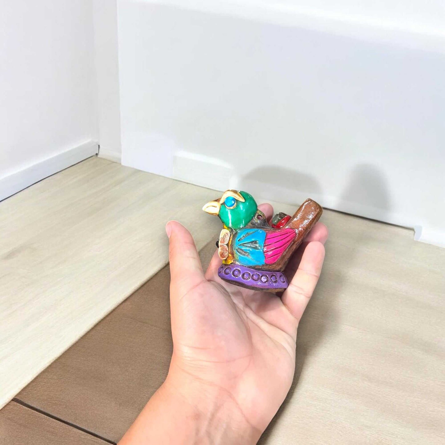 Small Aztec Bird Whistle | Handmade Cultural Ceramic Decor