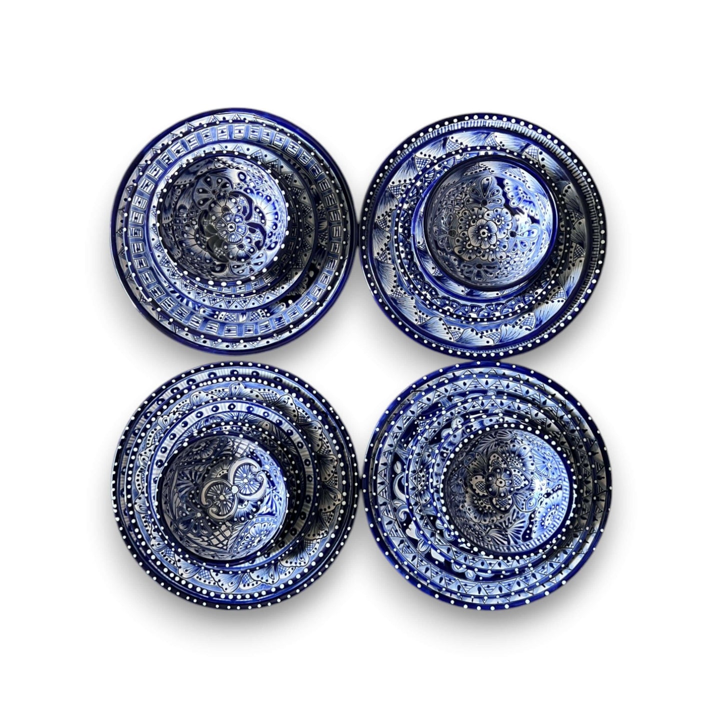 30-Piece Talavera Dinnerware Set | Blue & White Tableware for 6