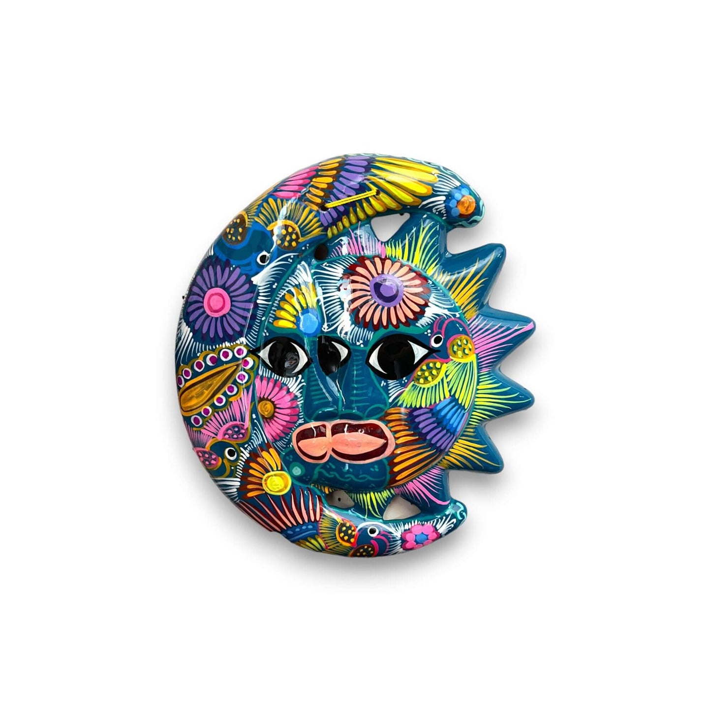 Handmade Guerrero Sun and Moon Eclipse Art | Mexican Pottery