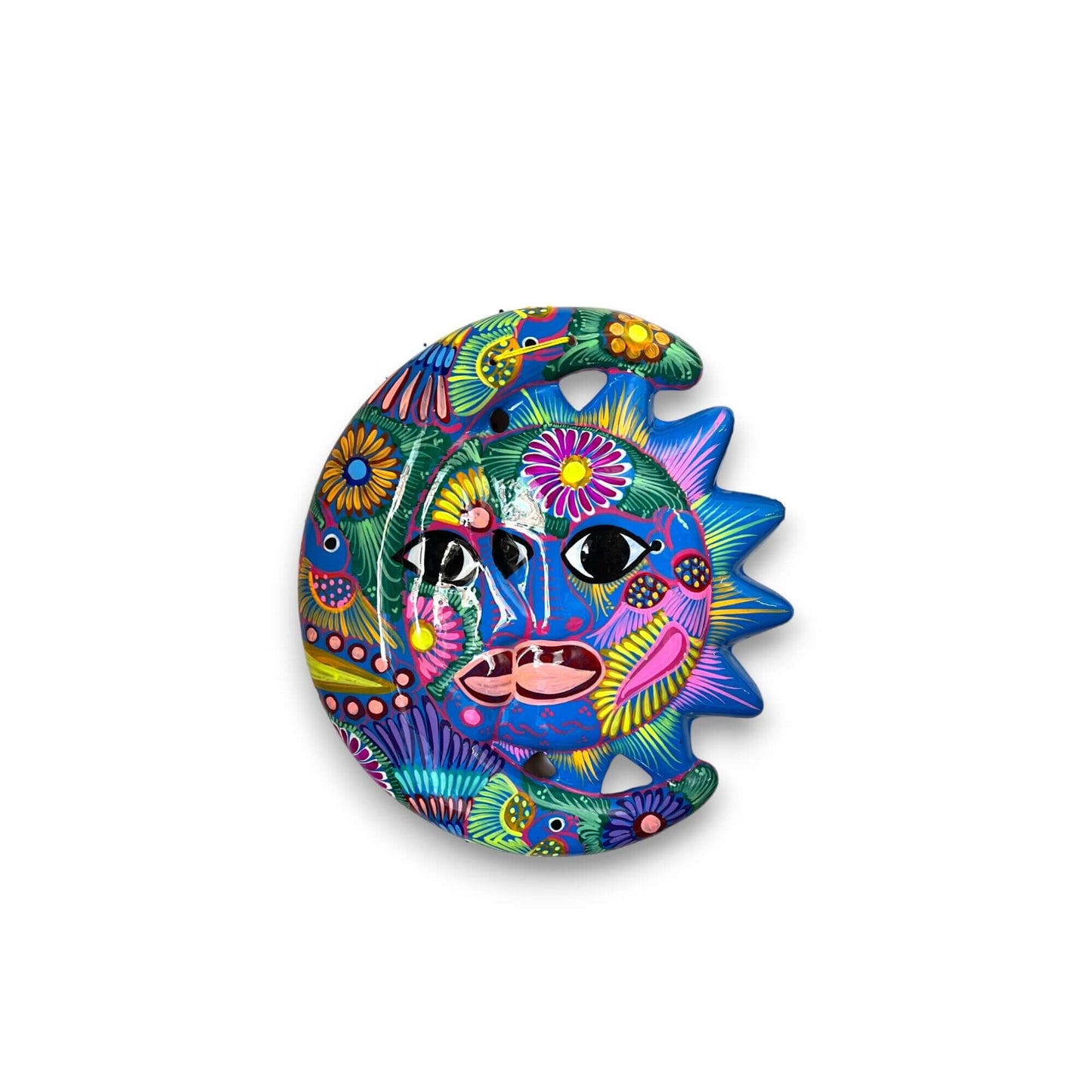 Handmade Guerrero Sun and Moon Eclipse Art | Mexican Pottery