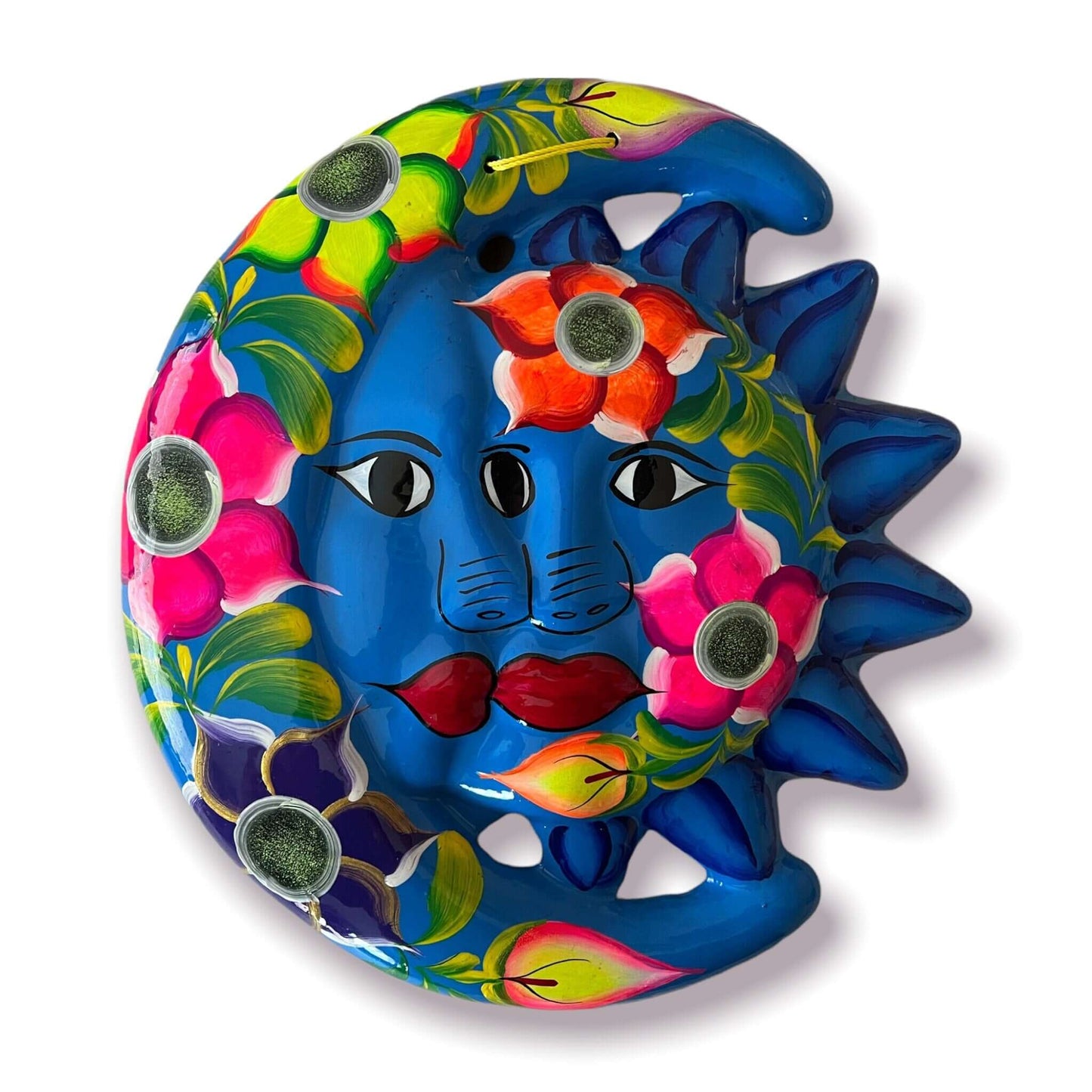 Handmade Guerrero Sun and Moon Eclipse Art | Mexican Pottery