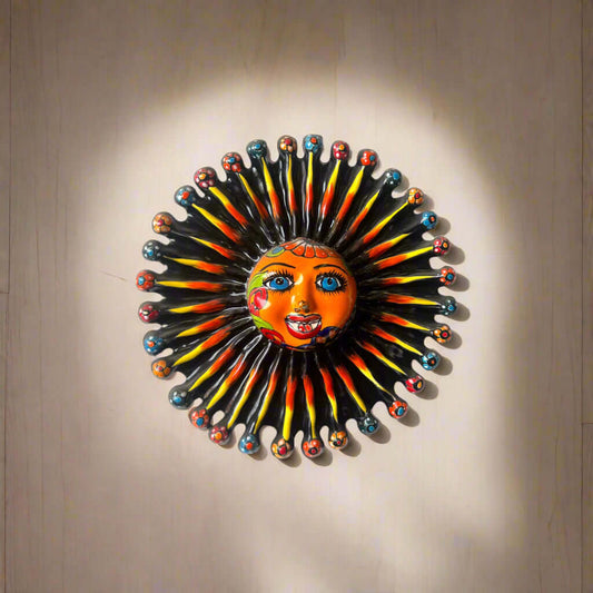 Mini Talavera Sun Wall Art | Handmade Mexican Decor