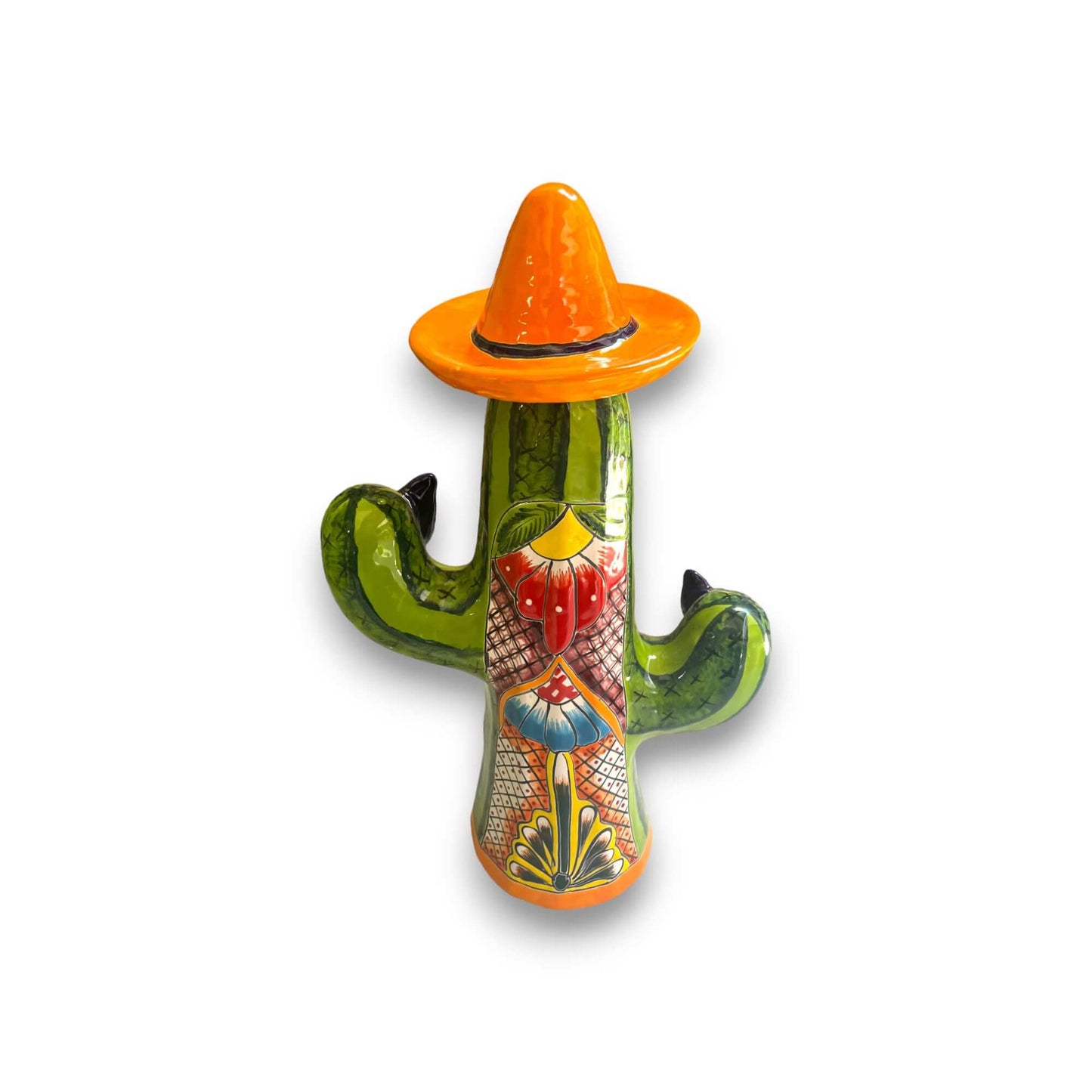 Talavera Cactus Statue | Colorful Handmade Mexican Art