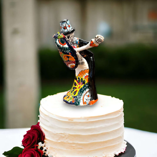 Handmade Talavera Cake Topper | Unique Hand-Painted Wedding Art