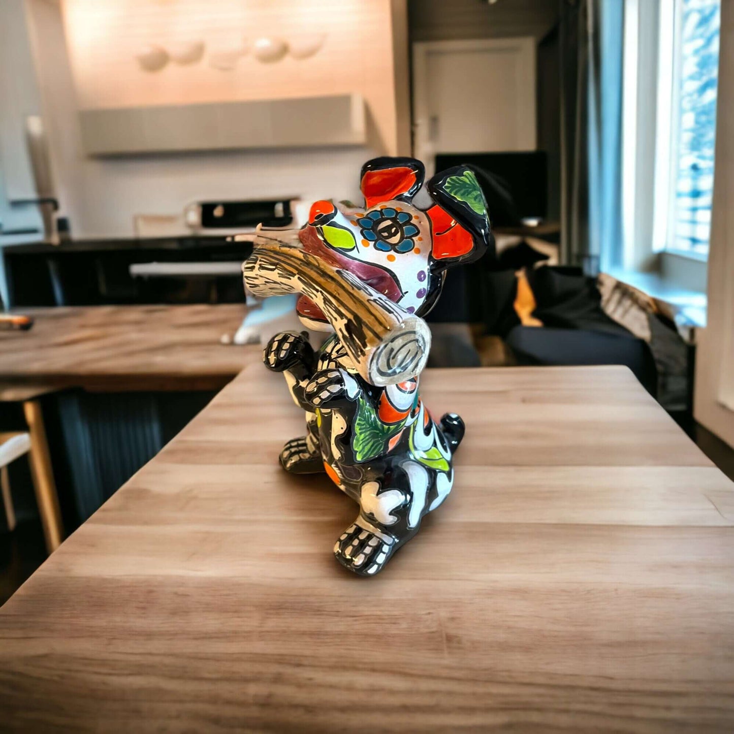 Talavera Day of the Dead Dog | Handmade Mexican Pottery Statue