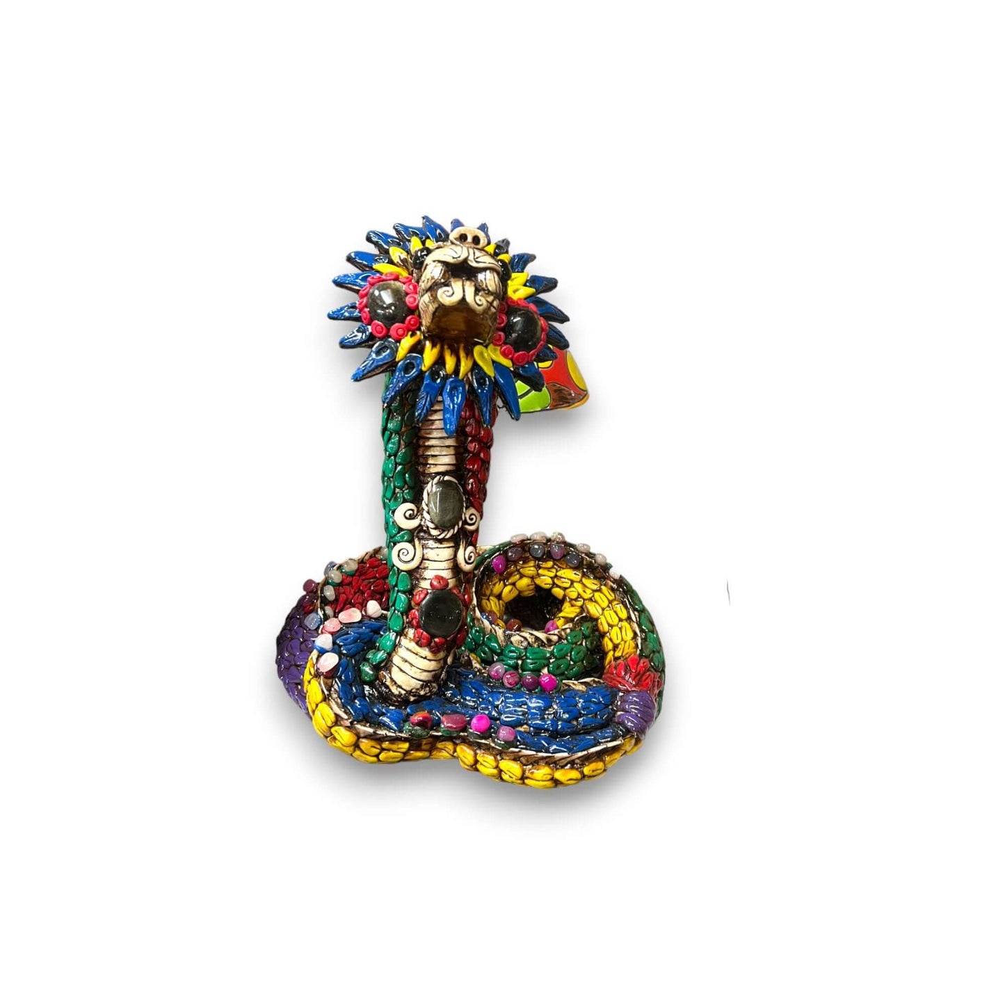 Handmade Aztec Snake Statue | Artisan Crafted Cultural Decor