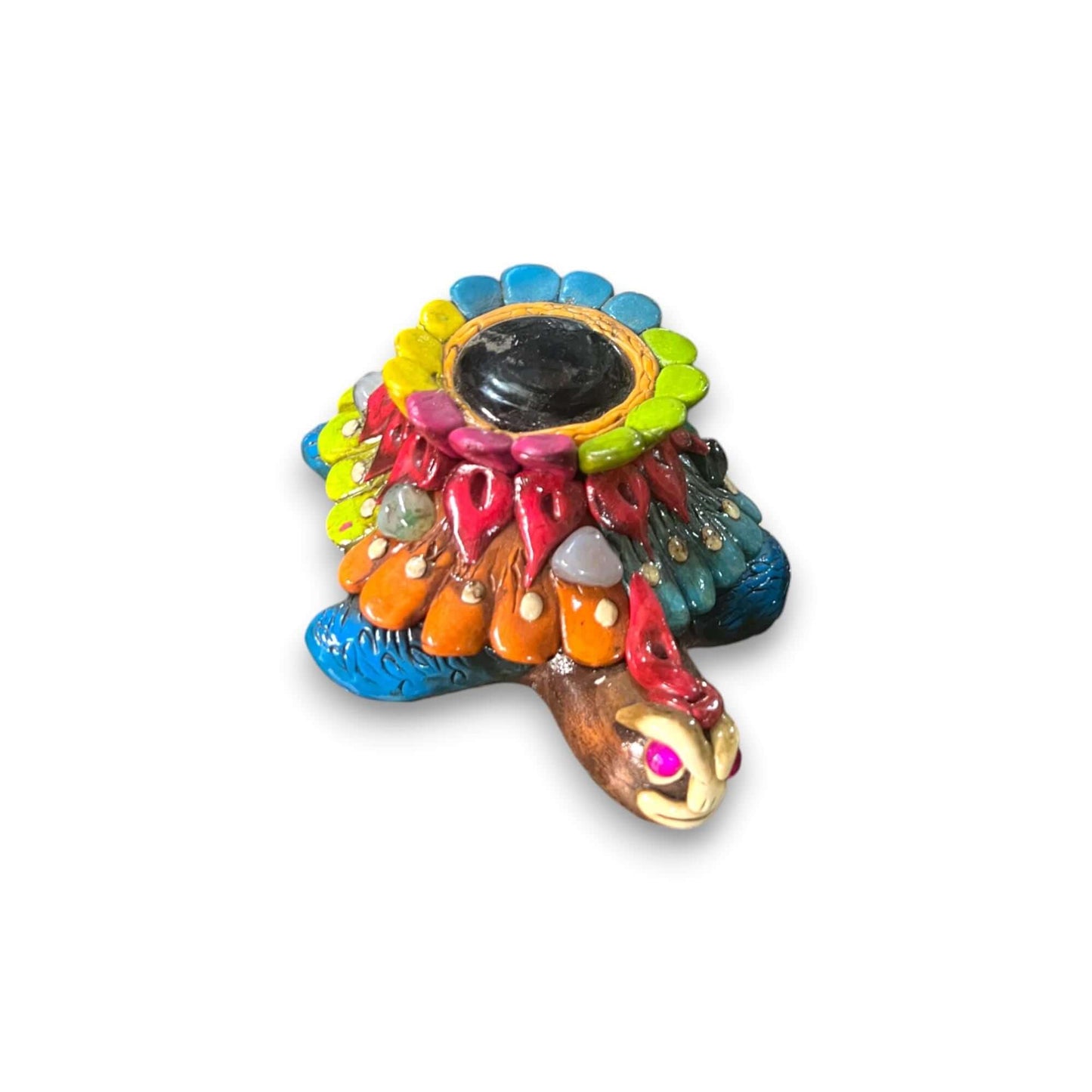 Artisan Crafted Aztec Turtle Statue | Handmade Cultural Decor Accent