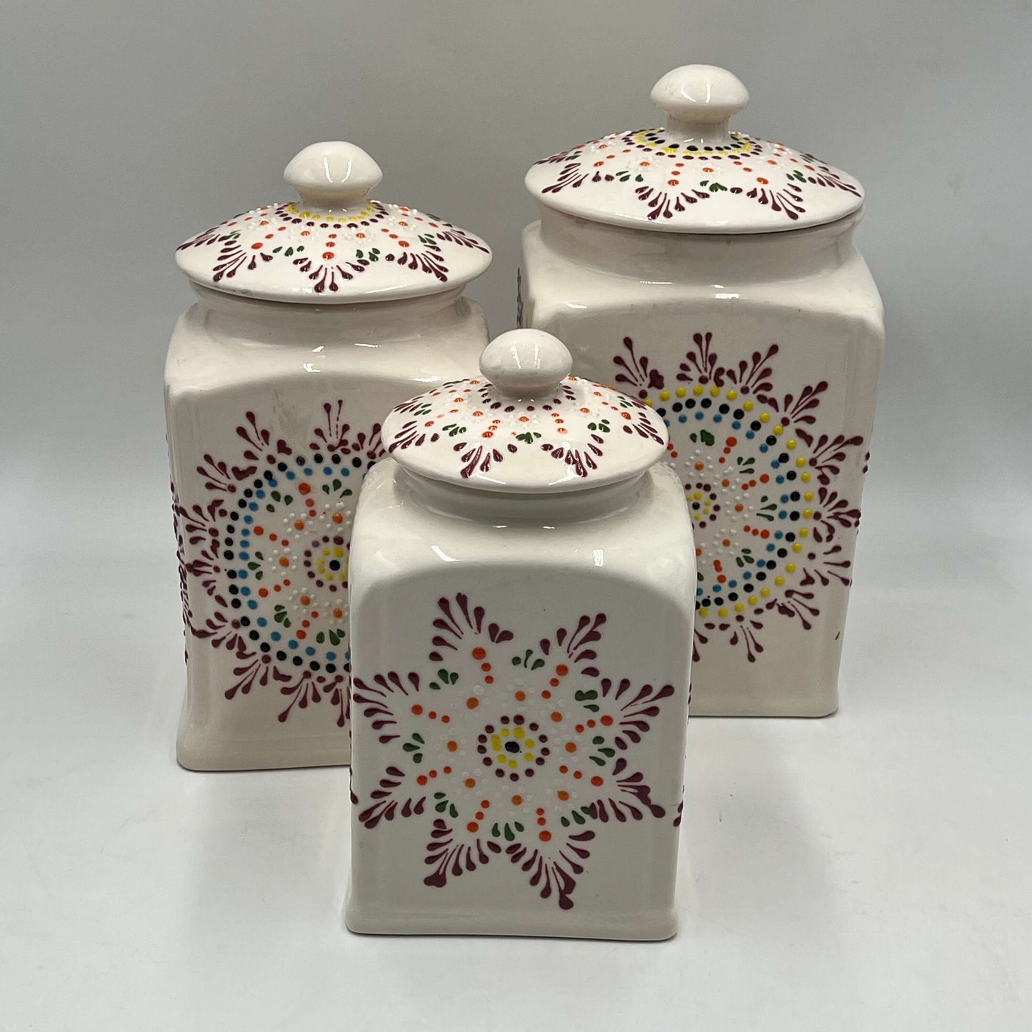 Mexican Handmade Talavera Canister Set | Puebla Mexican Pottery