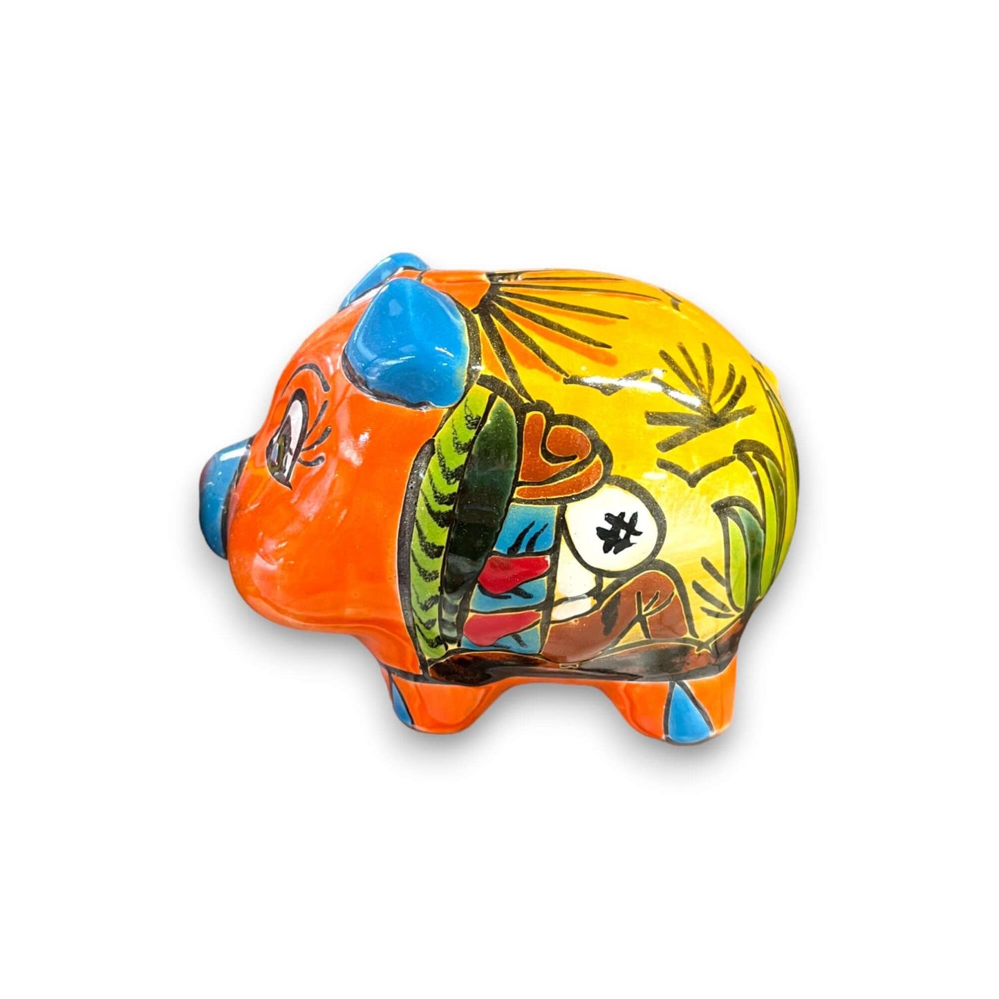 Vibrant Talavera Piggy Bank | Colorful Handmade Mexican Desert Theme