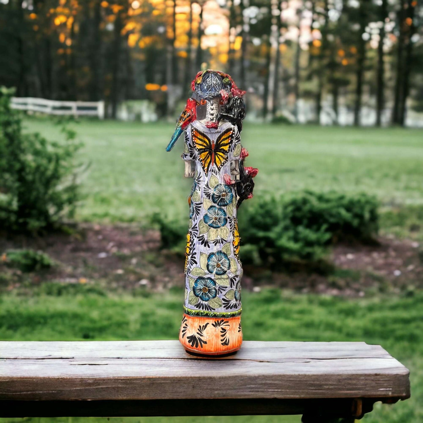 Talavera Skeleton Woman | Handmade Day of the Dead Pottery