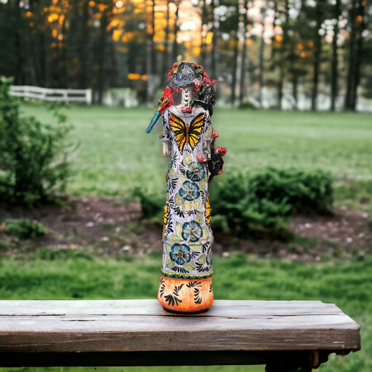 Talavera Skeleton Woman | Handmade Day of the Dead Pottery
