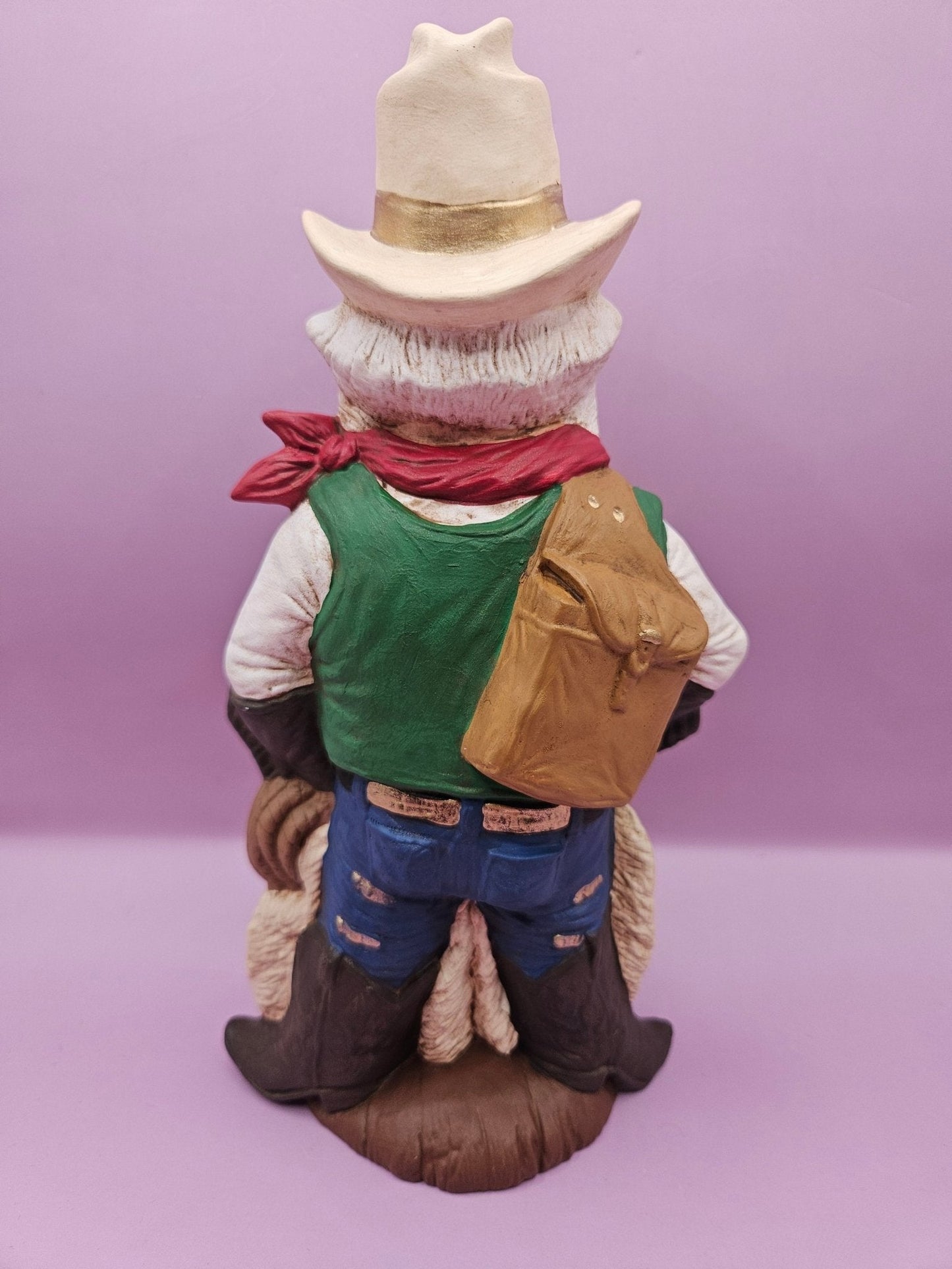 Handmade Western Santa – Hand-Painted Ceramic Christmas Decor (8.5"x4")