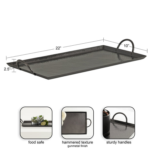 Sanzo Hammered Rectangle Metal Tray