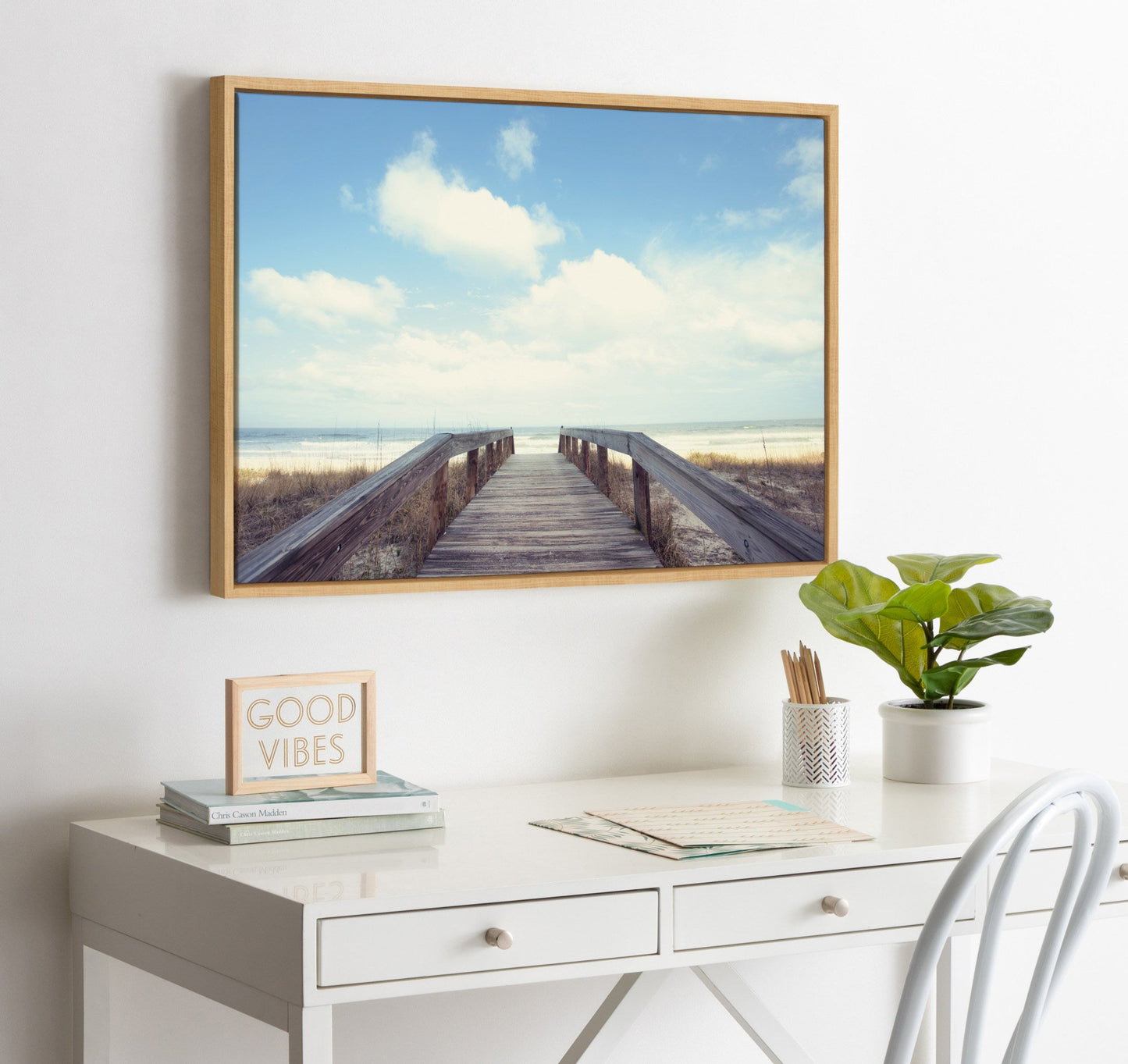 Sylvie To The Beach Framed Canvas by Matt Meyer