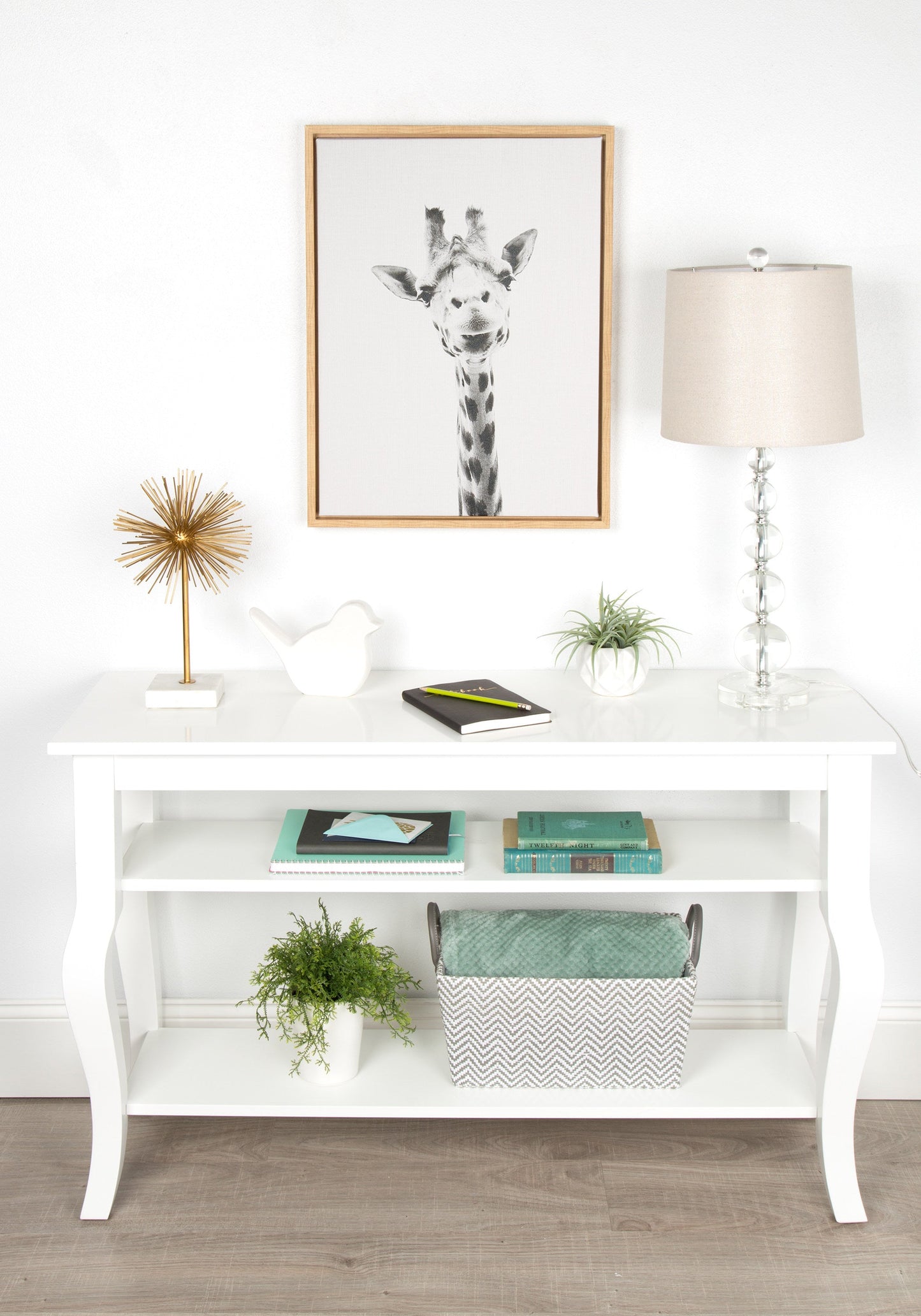 Sylvie Giraffe Framed Canvas by Simon Te of Tai Prints