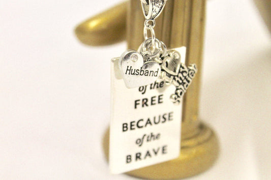 Military Supporter Keychain, Home of the Free Because of the Brave, Keyring Flag Gift, I Love My Soldier, Soldier Wife Gift, Military Wife