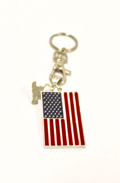 Military Supporter Keychain, Home of the Free Because of the Brave, Keyring Flag Gift, I Love My Soldier, Soldier Wife Gift, Military Wife
