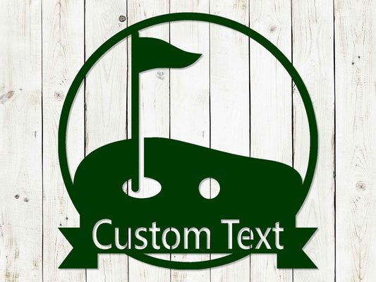 Golf Hole Custom Monogram Steel Sign