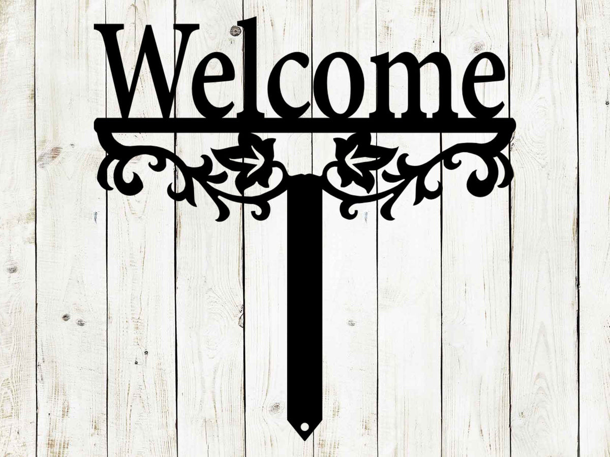 Welcome Yard Stake Metal Sign | Outdoor Garden Entry Decor