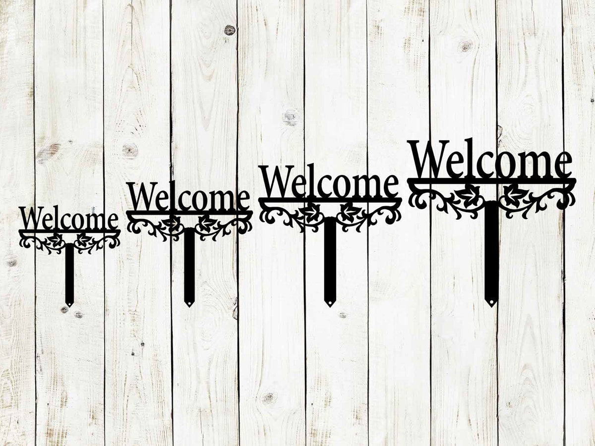 Welcome Yard Stake Metal Sign | Outdoor Garden Entry Decor