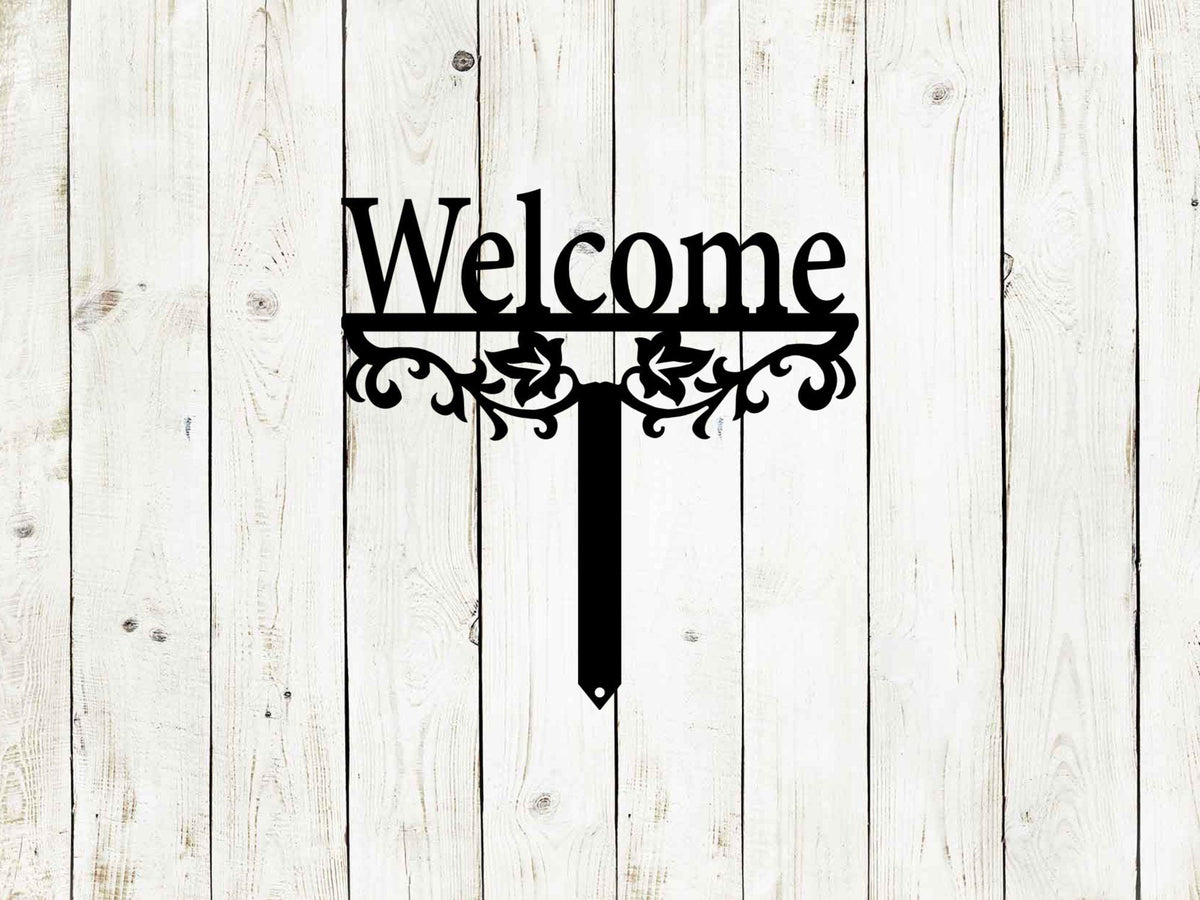 Welcome Yard Stake Metal Sign | Outdoor Garden Entry Decor